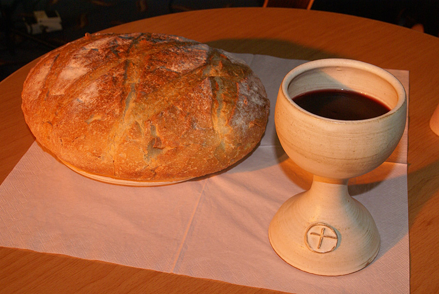 Communion bread and wine
